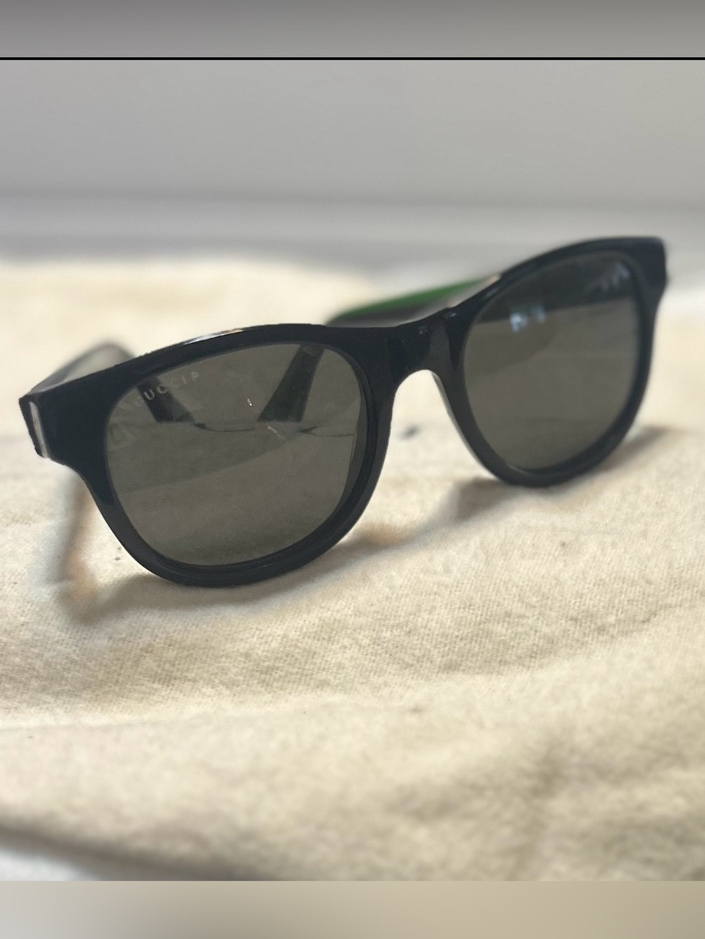 Gucci GG0003SN Black Sunglasses Green Red Web Stripe Made in Italy